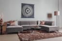 Leeds Chaise L - 2,5 - Ottoman R - City 453 Moss Grey - Tower Living