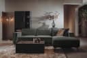 Leeds 2 5-AL + Chaise R - City 355 Flaschengrün - Tower Living