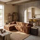 Sofa Cube lovely cinnamon 3-Sitzer + Lounge links - Richmond Interiors