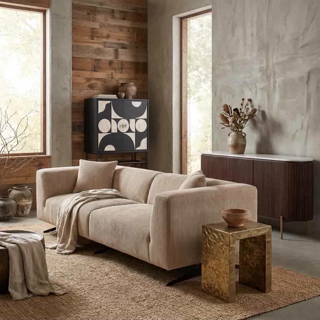 Bank Hoxton, hübsches Beige, 3-Sitzer