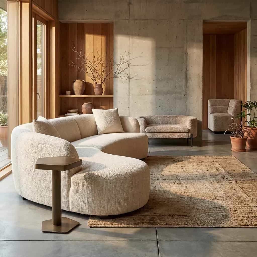 Sofa Pandora beige angora lounge links