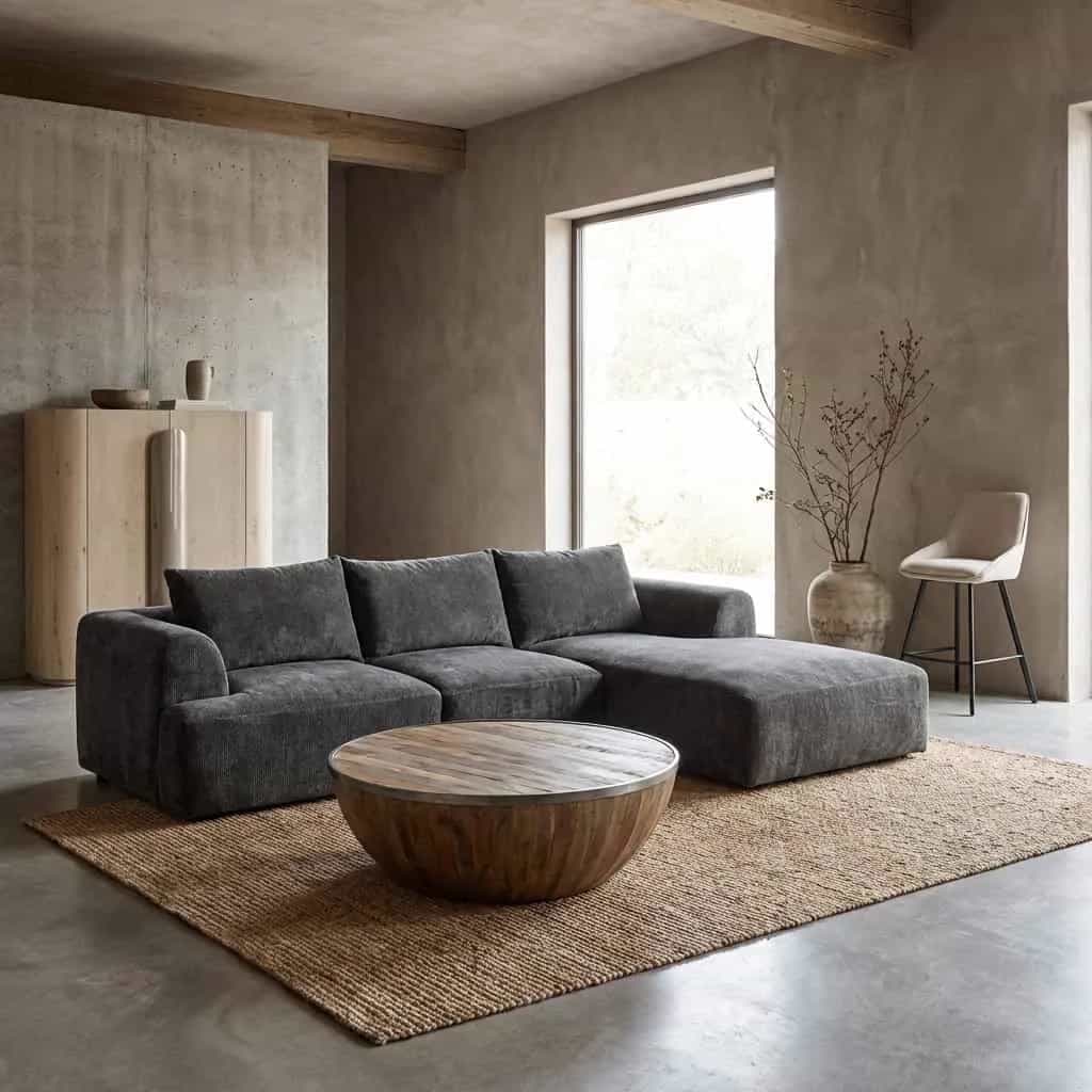 Canterbury 2 5-AL + Chaise R - Mona 464 Zementgrau