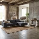 Leeds 2 5-AL + Chaise R - City 464 Schwarz Blau - Tower Living
