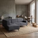 Leeds 2 5-AR + Ottoman L - City 464 Schwarz Blau - Tower Living