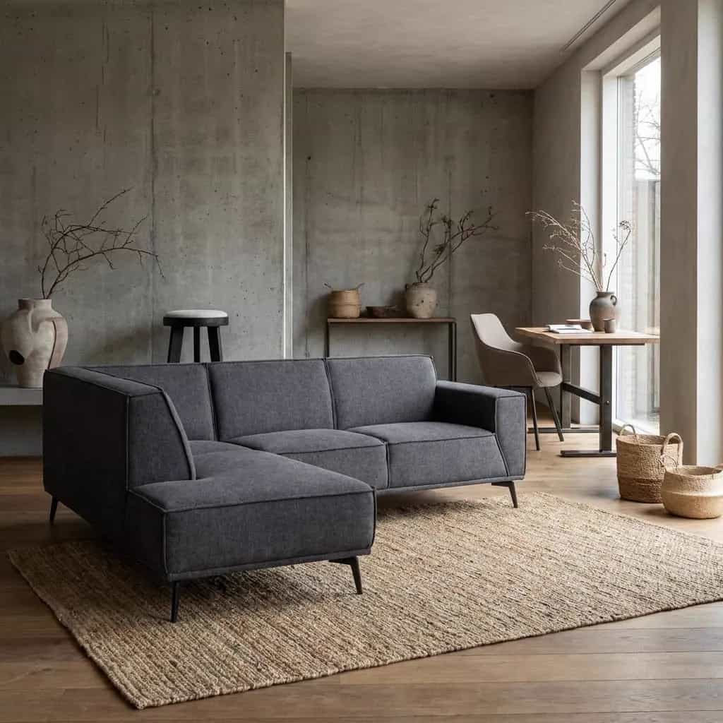 Leeds 2 5-AR + Ottoman L - City 464 Schwarz Blau