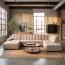 Memphis Chaise L - 3-Sitzer - Ottoman R - Haga 30 beige - Tower Living