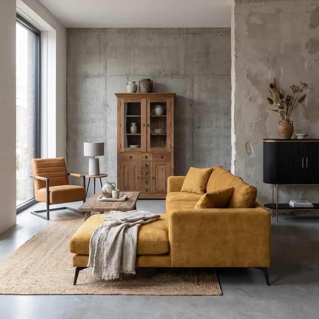 Nottingham 2 5-AL + Chaiselongue - Adore 015 Gelb Orange