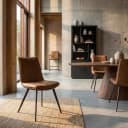 Pamplona Stuhl - Stoff Cognac - Tower Living