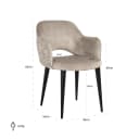 Esszimmerstuhl Giovanna trendy natur / khaki Samt feuerhemmend - Richmond Interiors