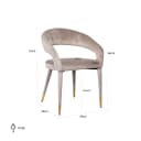 Esszimmerstuhl Gia khaki Samt feuerhemmend - Richmond Interiors