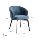 Amphara Esszimmerstuhl blau Chenille feuerhemmend - Richmond Interiors