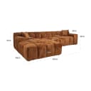 Sofa Cube lovely cinnamon 3-Sitzer + Lounge links - Richmond Interiors