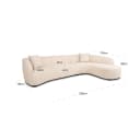 Sofa Pandora beige angora lounge rechts - Richmond Interiors