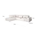 Sofa Lund Cream Fusion 3-Sitzer + Ottomane links - Richmond Interiors