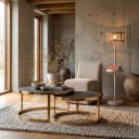 Couchtisch Blackbone Gold schwarz rustikal (2er-Set) - Richmond Interiors