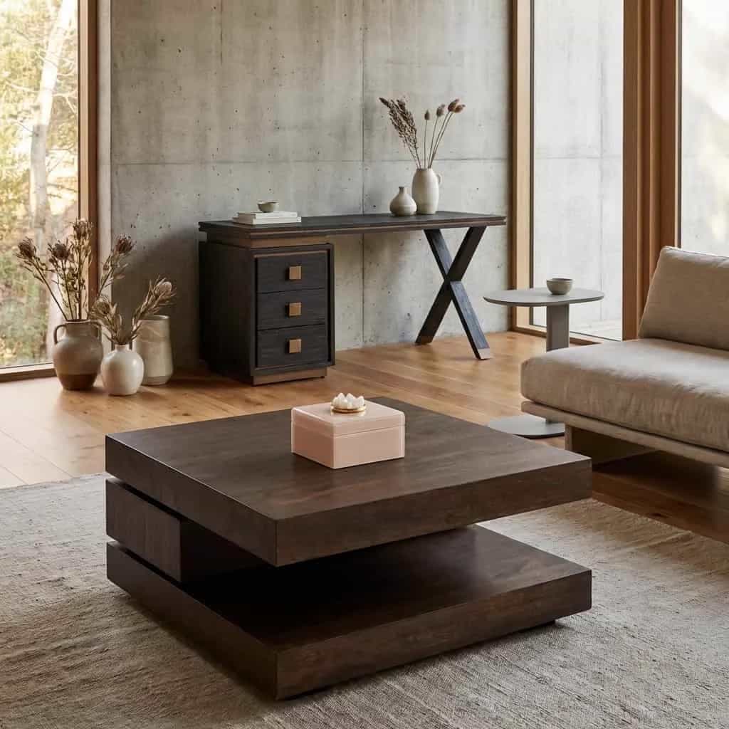 Couchtisch Oakura brown 90×90