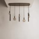 Ztahl Riva Hängelampe, dänisches Oval, 145 cm: 8-flammige Designlampe: Handgefertigt aus Stahl