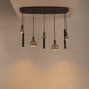 Ztahl Riva Hängelampe, dänisches Oval, 145 cm: 8-flammige Designlampe: Handgefertigt aus Stahl