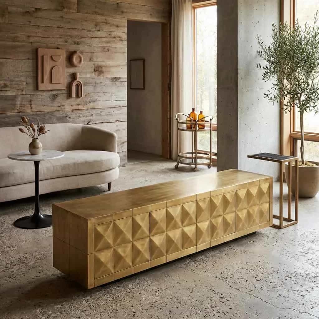 TV-Möbel Collada gebürstetes Gold