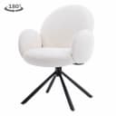 Imola Armlehnstuhl - Stoff Ascot 1 White (drehbar) - Tower Living