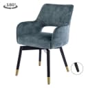 Lenno Armstuhl - Stoff Adore 31 Graublau (drehbar) - Tower Living