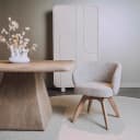 Brescia Sessel - Stoff Puente 06 beige weiß (drehbar) - Tower Living