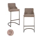 Barhocker Bolton brauner Tweed (2er Set) - Richmond Interiors