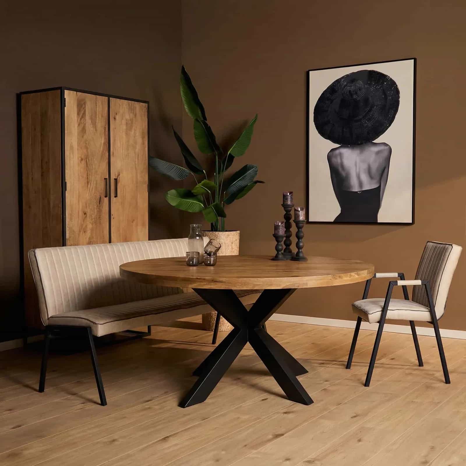 Runder Esstisch Dakota Natur-Mangoholz 110 cm