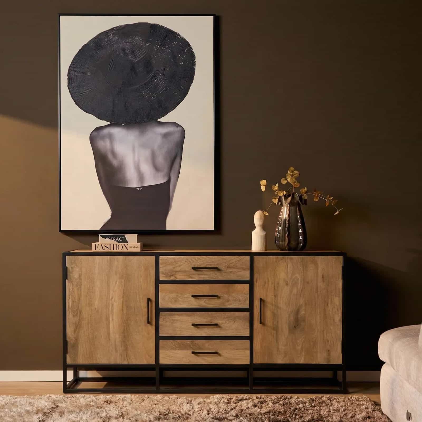 Sideboard Dakota Natur-Mangoholz 165 cm
