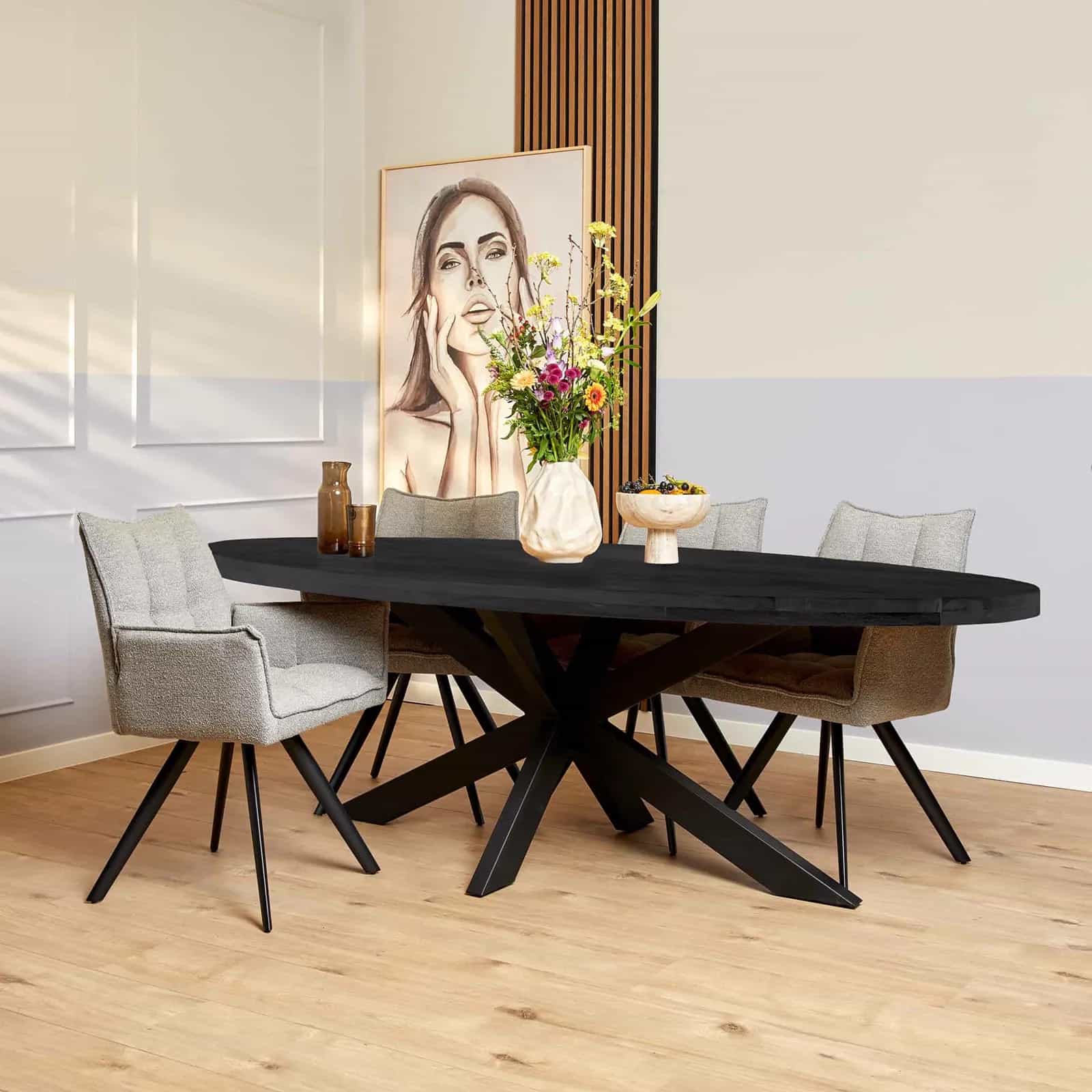 Esstisch Denver Schwarz | 240 cm | Oval