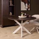 Runder Esstisch Madison Braun, sandfarbene Beine, Mangoholz, 110 cm - Starfurn