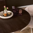 Runder Esstisch Madison Braun, sandfarbene Beine, Mangoholz, 150 cm - Starfurn