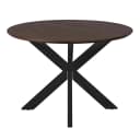 Runder Esstisch Madison, braun, schwarze Beine, Mangoholz, 110 cm - Starfurn