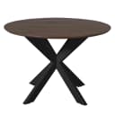 Runder Esstisch Madison, braun, schwarze Beine, Mangoholz, 110 cm - Starfurn