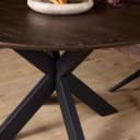 Runder Esstisch Madison, braun, schwarze Beine, Mangoholz, 110 cm - Starfurn