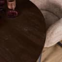 Runder Esstisch Madison, braun, schwarze Beine, Mangoholz, 110 cm - Starfurn