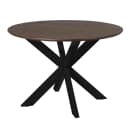 Runder Esstisch Madison, braun, schwarze Beine, Mangoholz, 110 cm - Starfurn