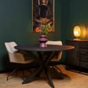 Runder Esstisch New York, schwarz, Mangoholz, 130 cm - Starfurn