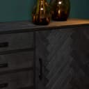Sideboard New York, schwarz, Mangoholz, 210 cm - Starfurn