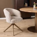Esszimmerstuhl Demi | Beige | Beine Bronze | Mit Armlehnen - Starfurn