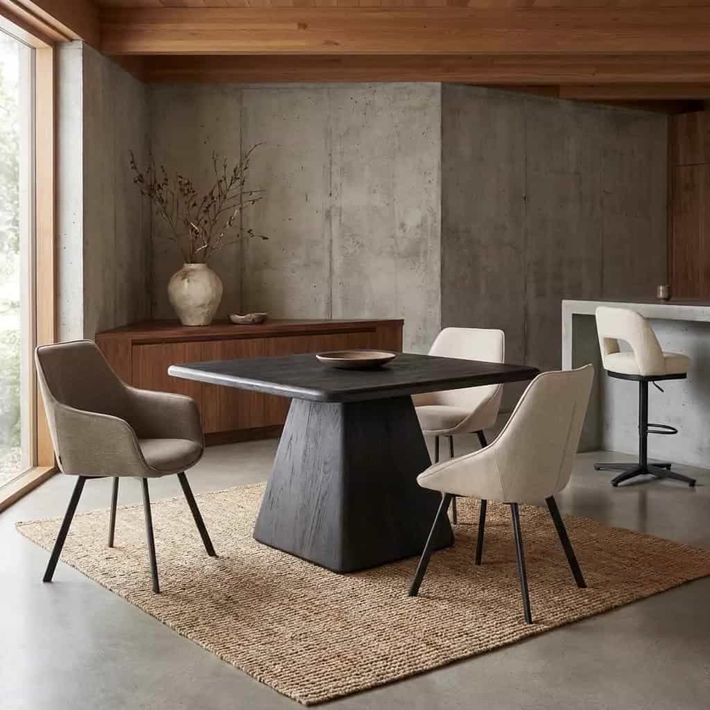 Asti Esstisch quadratisch schwarz 130 cm