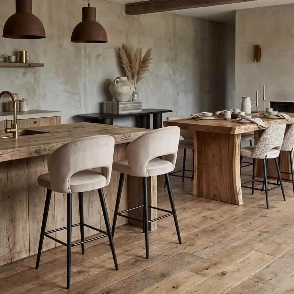 Barstuhl Savoy khaki Samt