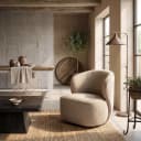 Belvi Sessel - Stoff AJ3019-13 Altrosa (drehbar) - Tower Living