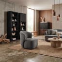Belvi Sessel - Stoff AJ3019-20 Dunkelgrau (drehbar) - Tower Living