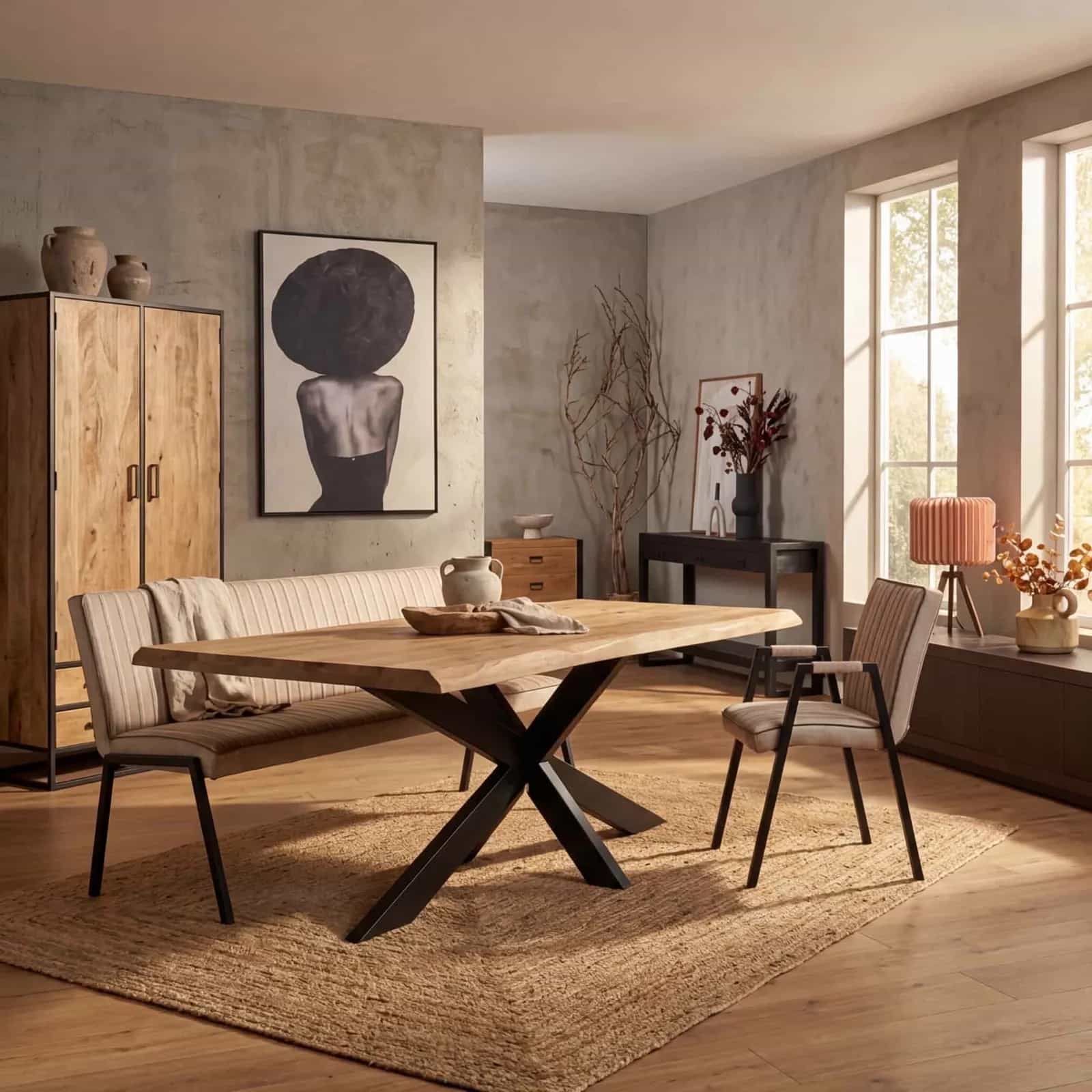 Baumstammtisch Dakota Natur-Mangoholz 200 cm
