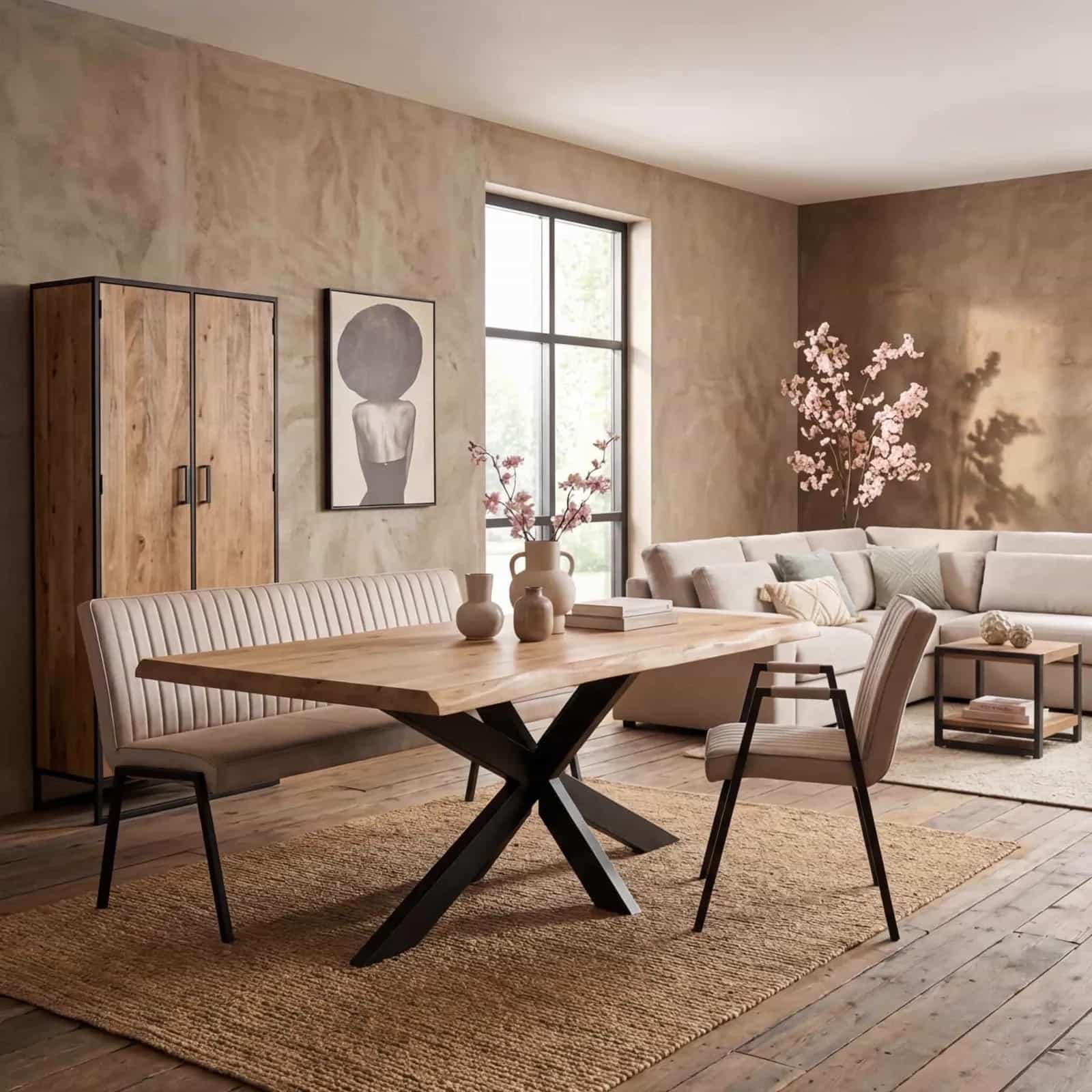 Baumstammtisch Dakota Natur-Mangoholz 220 cm