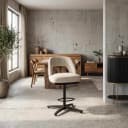 Caldes Barstuhl - Stoff Ted 24, cremefarben (drehbar) - Tower Living