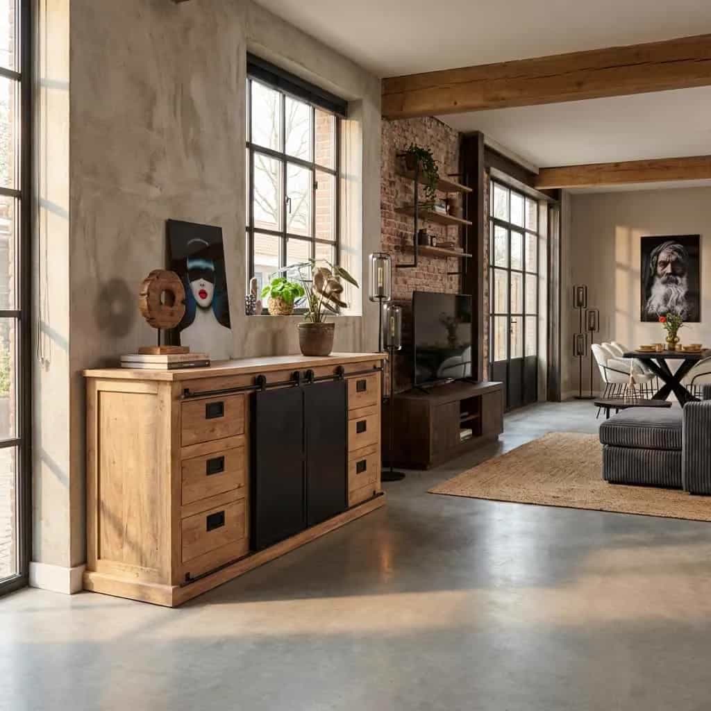 Sideboard Fresno Natur-Mangoholz 200 cm