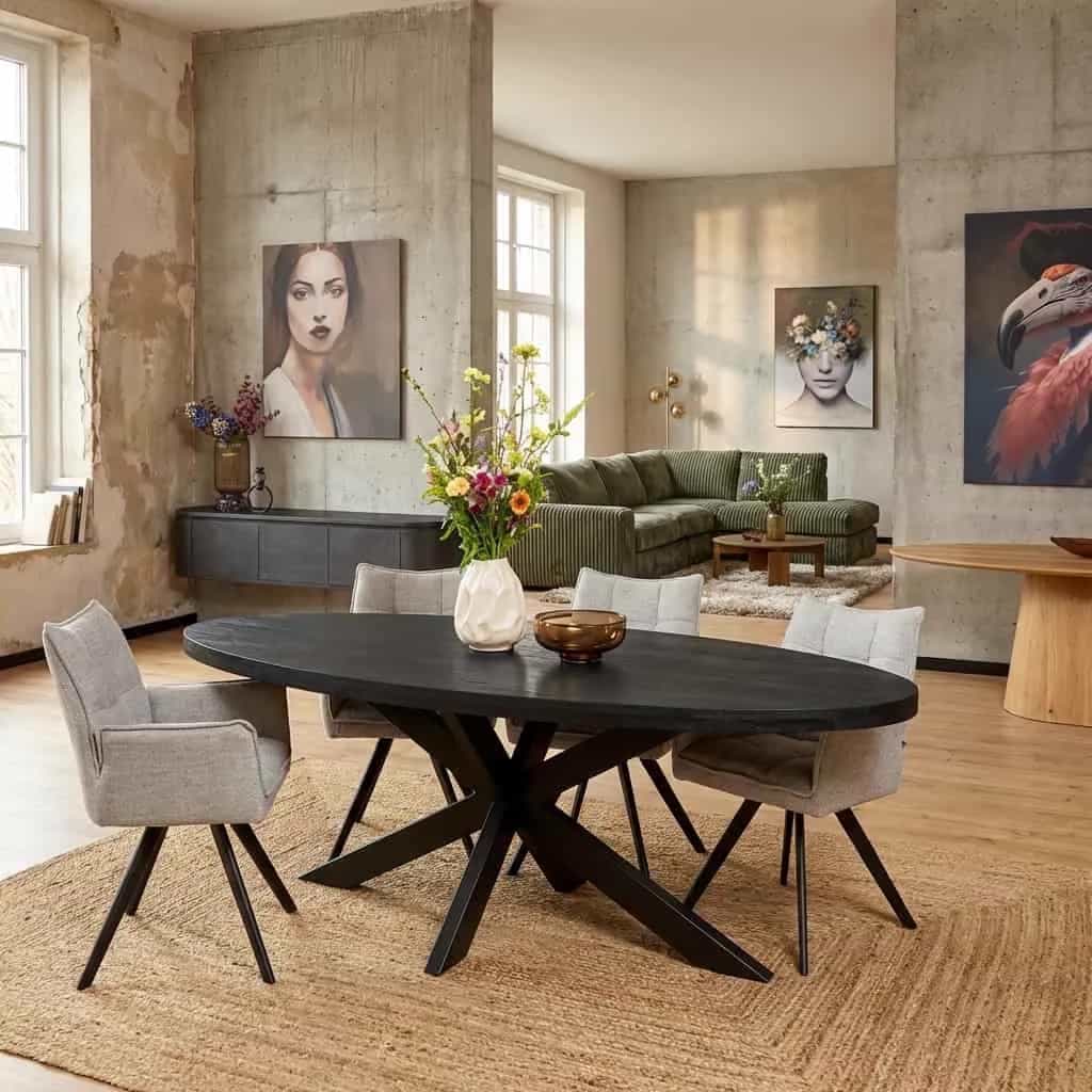 Esstisch Denver Schwarz | 210 cm | Oval