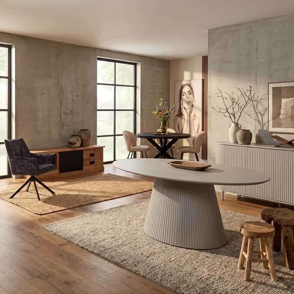 Esstisch Solana | 240 cm | Oval | Taupe